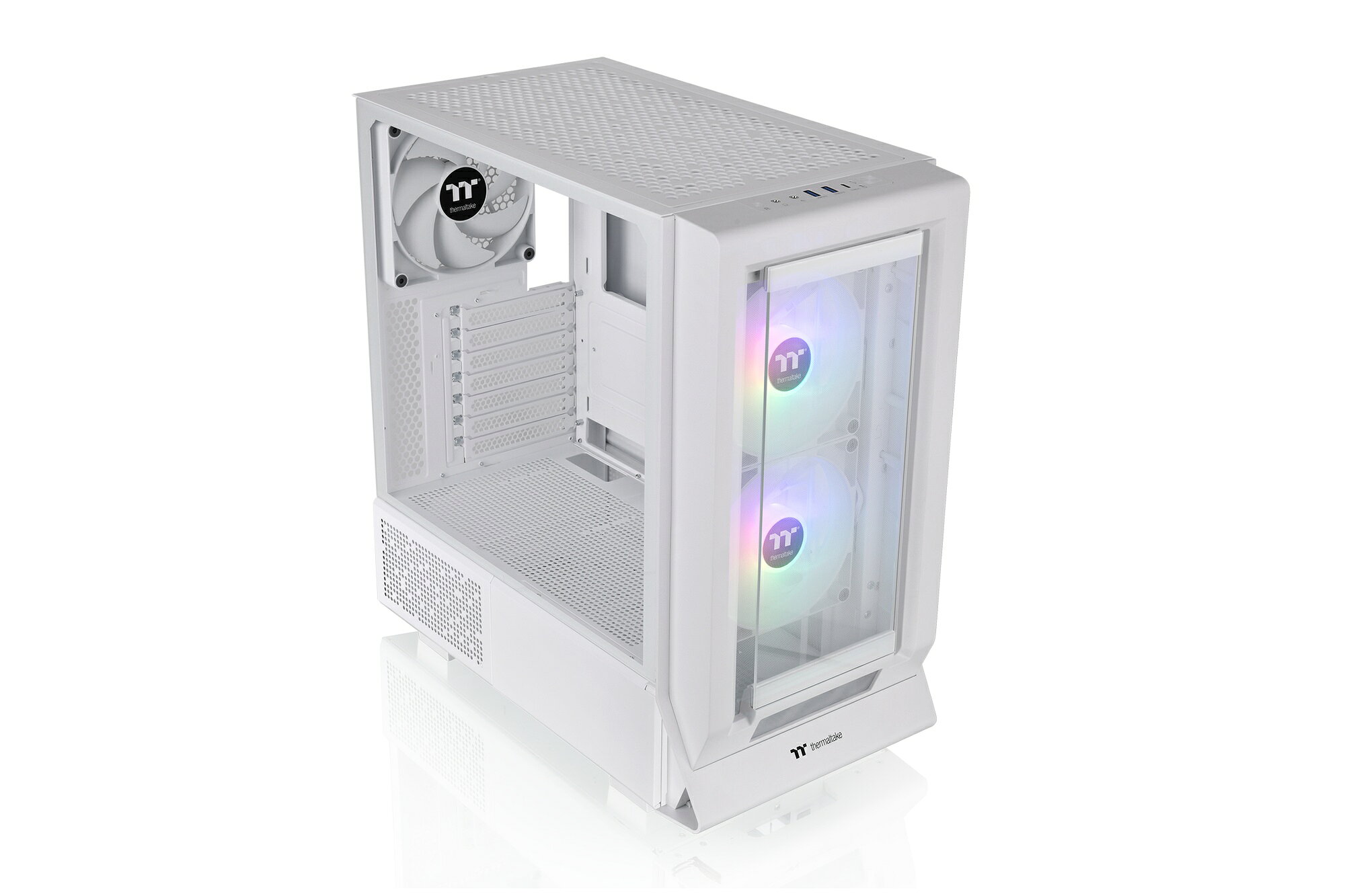 Thermaltake Ceres 350 MX Snow 交換可能な2種類のフロントパネルを付属 ミドルタ...