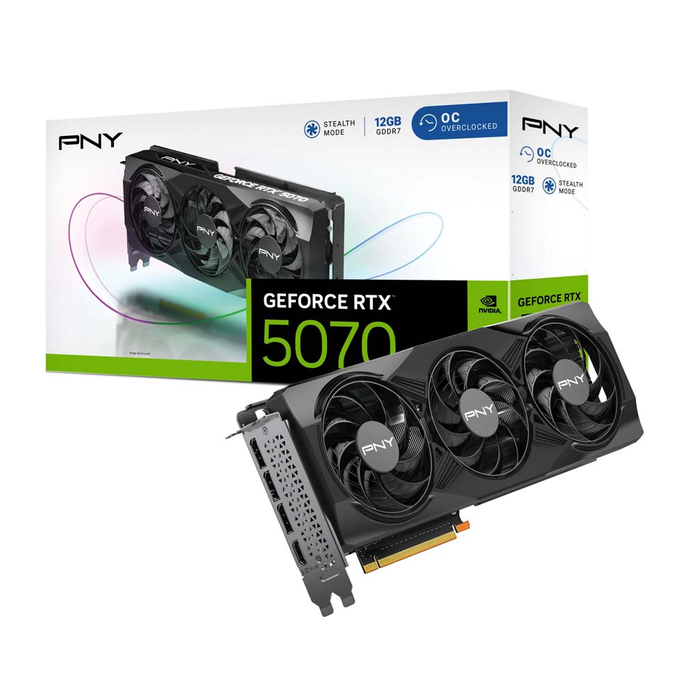 PNY GeFORCE RTX 5070 12GB Overclocked TripleFan եåܡɡVCG507012TFXPB1-O