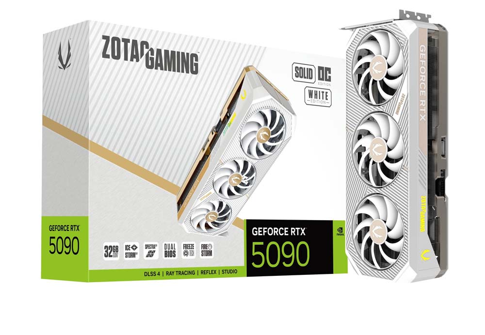 ZOTAC GAMING GeForce RTX 5090 SOLID OC WHITE ED 32GB GDDR7 եåܡɡR...
