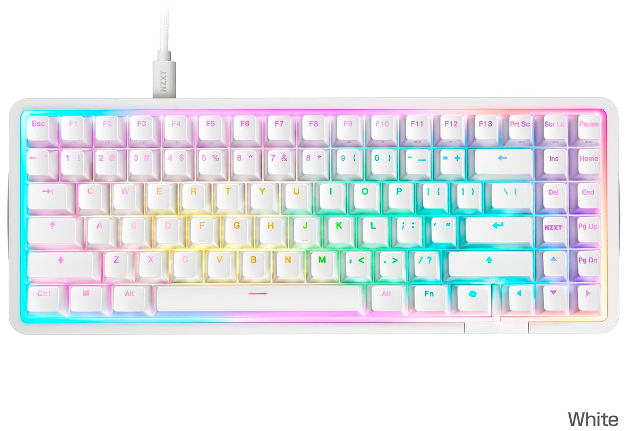 【ポイント10倍★要エントリー】 【訳あり】【アウトレット・在庫限り】 NZXT FUNCTION ELITE MINITKL KB mini TKL White ANSI ( US ) 75%ゲーミングキーボード ホワイト｜KB-101NW-US
