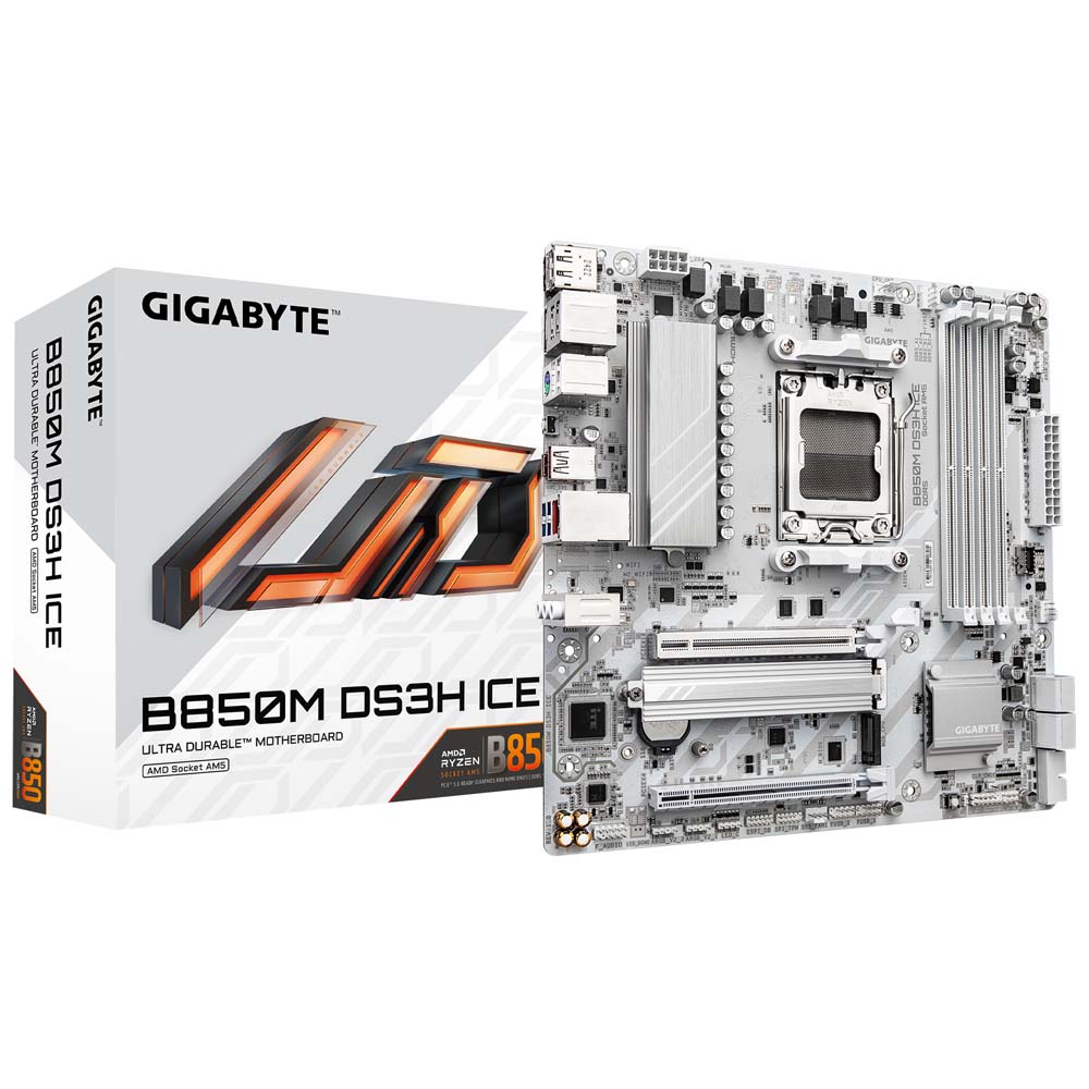 GIGABYTE B850M DS3H ICE AMD B850チップセット搭載 ホワイトカラー Micro-ATX マザーボード｜B850M DS3H ICE