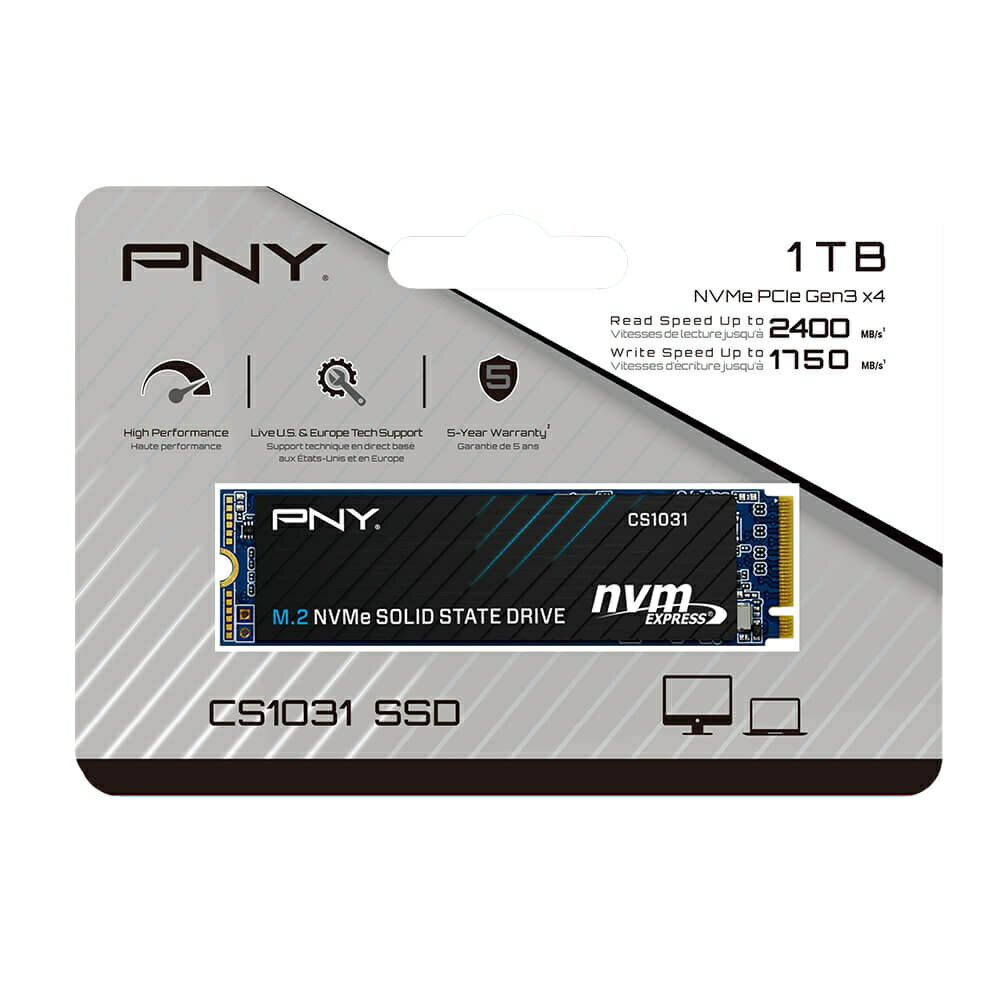 PNY CS1031 1TB M.2(2280) 3D NAND 2 mm SSD NVMeM280CS1031-1TB-CL