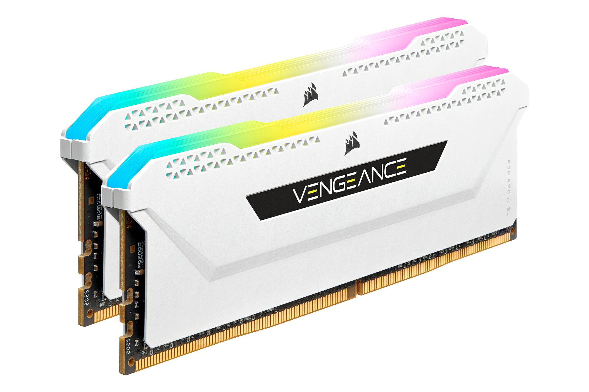 Corsair 16GB(2x8GB) DDR4 3600MHz(PC4-28800) DIMM VENGEANCE RGB PRO SL White for AMD & Intel｜CMH16GX4M2D3600C18W