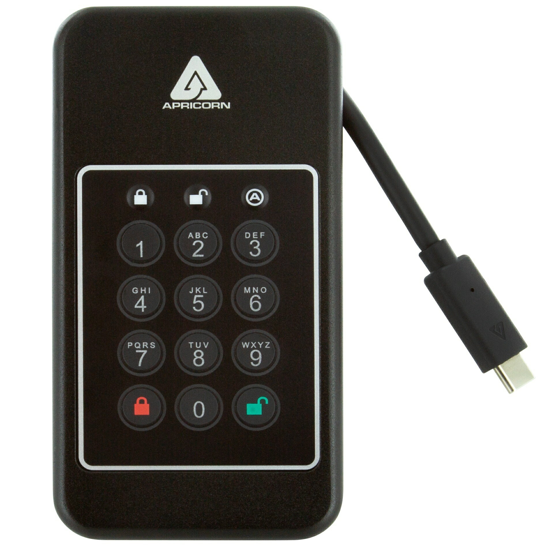 Apricorn Aegis NVX - NVMe SSD USB 3.2 Type-C ANVX-500GB 暗証番号対応 高速ポータブルストレージ 容量500GB|ANVX-500GB