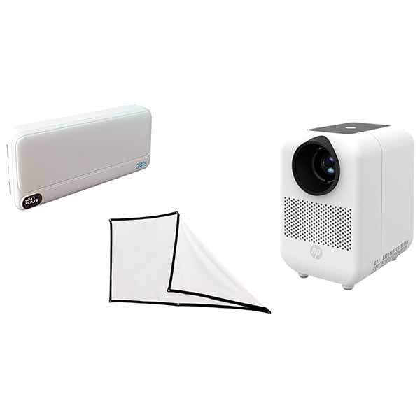 GAC(HP) CC180W PROMO 3in 1(初期不良返品のみ対応) ポータブルプロジェクターとスクリーン、モバイルバッテリーの3点セット|CC180W PROMO 3in 1-SW