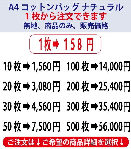 1枚から注文可能「A4コットンバッグ ナチュラ...の紹介画像3