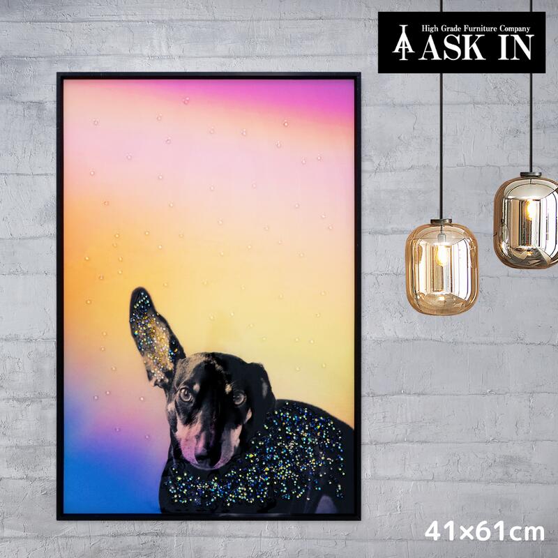 Rakuten - クリスタルアート 水晶 41x61cm ミニチュアピンシャー 犬 ドッグ 動物 虹 アートパネル おしゃれ モダン 可愛い ゴージャス オフィス サロン カフェ 店舗 美容院 バー レストラン 開業祝い 新築祝い プレゼント お祝い ギフト 記念日 誕生日 ASK IN アスクイン リスニング