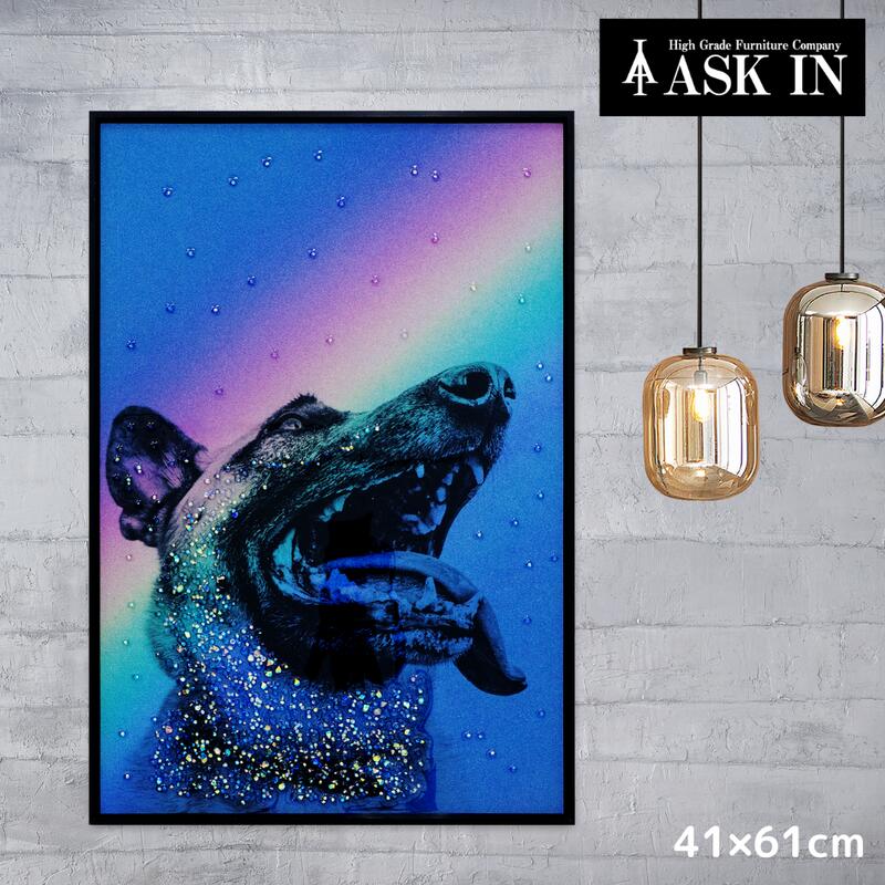 Rakuten - クリスタルアート 水晶 41x61cm 虹 ジャーマンシェパード 犬 ドッグ 動物 アートパネル おしゃれ モダン 可愛い ゴージャス オフィス サロン カフェ 店舗 美容院 バー レストラン 開業祝い 新築祝い プレゼント お祝い ギフト 記念日 誕生日 ASK IN アスクイン LoveSky