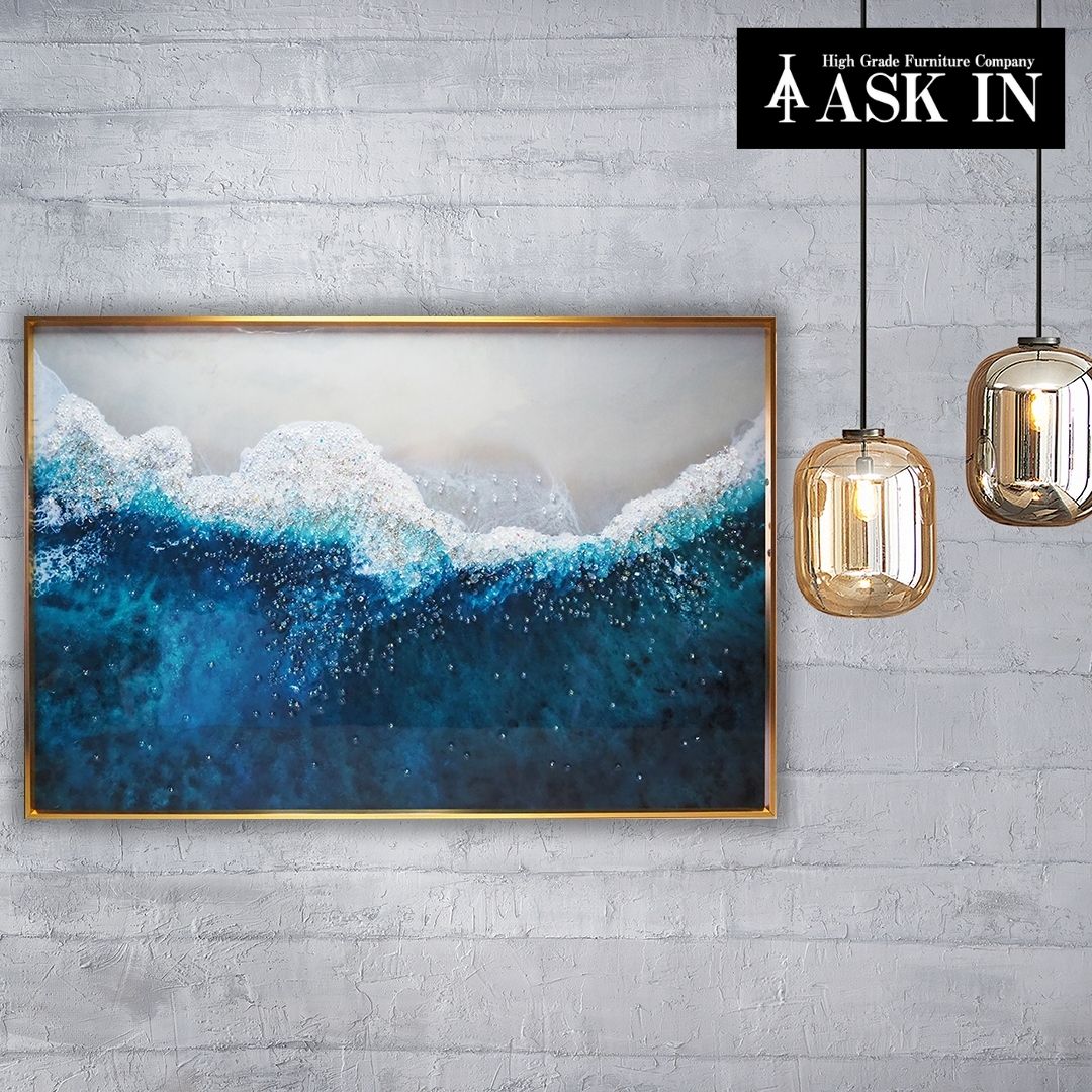 クリスタルアート 60x90cm おしゃれ かわいい かっこいい キラキラ 自然 ビーチ 海 ハワイ 景色 カラフル 女性 アートパネル アート 壁掛け バー カフェ 水晶 誕生日 レストラン プレゼント お祝い ギフト 記念日 ラウンジ 店舗 アスクイン ブランド ASK IN バードアイ2