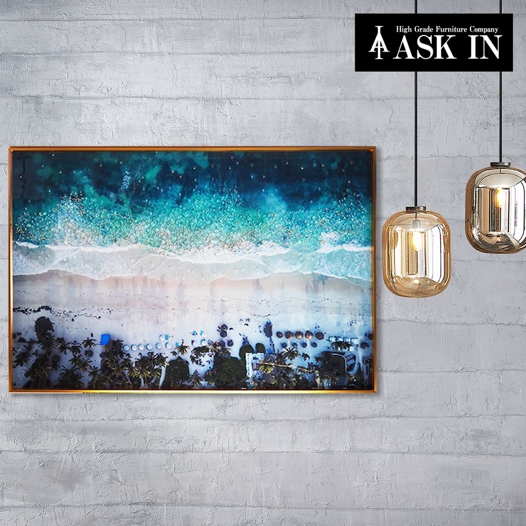 Rakuten - クリスタルアート 60x90cm おしゃれ かわいい かっこいい キラキラ 自然 ビーチ 海 ハワイ 景色 カラフル 女性 アートパネル アート 壁掛け バー カフェ 水晶 誕生日 レストラン プレゼント お祝い ギフト 記念日 ラウンジ 店舗 アスクイン ブランド ASK IN バードアイ1