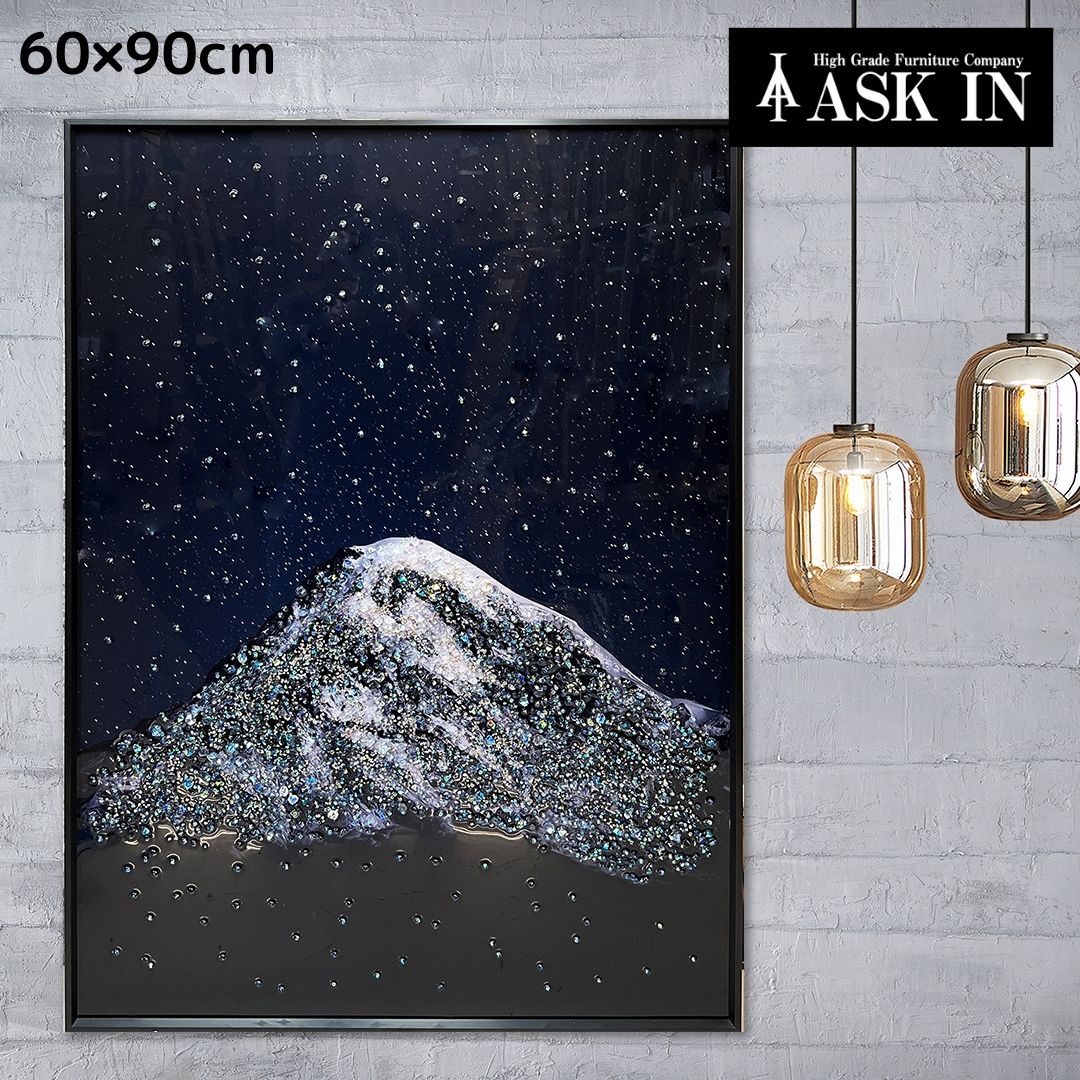 クリスタルアート 60x90cm おしゃれ かわいい かっこいい キラキラ 自然 星 星空 夜景 山 景色 カラフル 女性 アートパネル アート 壁掛け バー カフェ 水晶 誕生日 レストラン プレゼント お祝い ギフト 記念日 ラウンジ 店舗 アスクイン ブランド ASK IN Mountain & Star