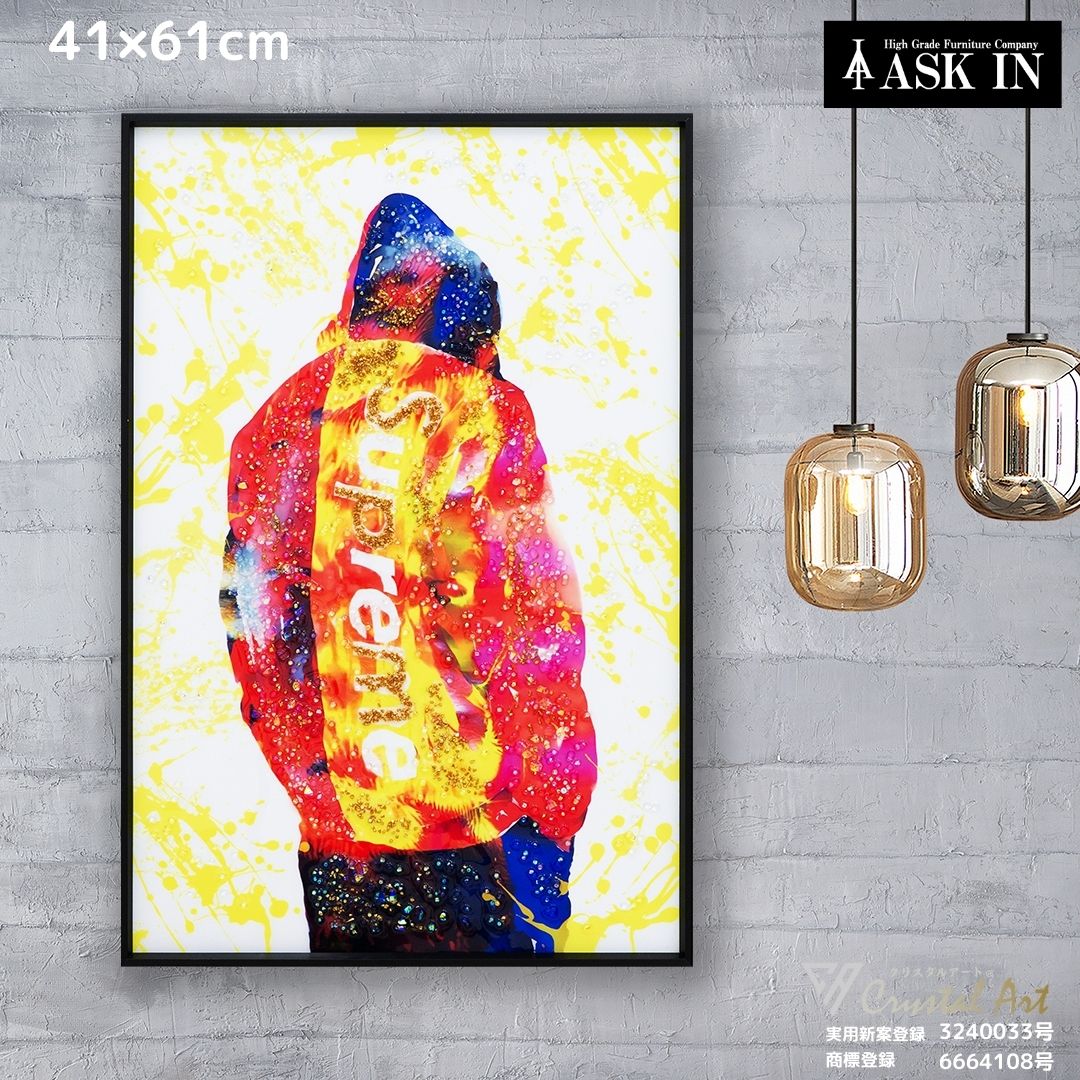 Rakuten - 【キラキラとクリスタル輝く】アートパネル クリスタルアート 41x61cm おしゃれ キラキラ ゴリラ ブランド 女性 アート サロン カラフル 壁掛け バー カフェ 水晶 誕生日 レストラン プレゼント お祝い ギフト 記念日 ラウンジ 店舗 アスクイン ASK IN バイブス