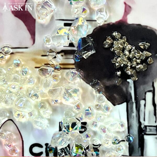 クリスタルアート 44x64cm コスメティックI548 アートパネル おしゃれ オマージュ キラキラ モダン 可愛い ゴージャス オフィス サロン カフェ 店舗 美容院 バー レストラン 開業祝い 新築祝い 水晶 カラフル プレゼント お祝い ギフト 記念日 誕生日 ASK IN アスクイン 3