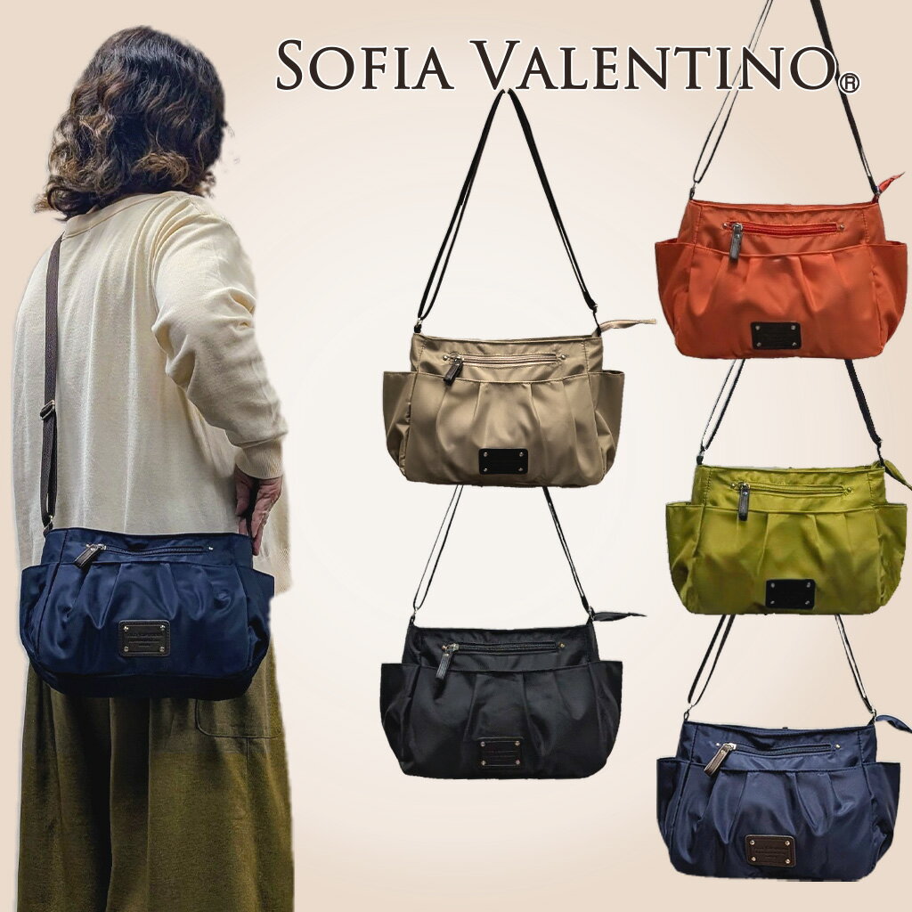 樂天商城 - 【軽量ショルダーバッグ】ソフィアバレンティノ SOFIA VALENTINO レディース バッグ 撥水 斜めがけ 旅行 買い物 通勤 多収納ポケット付き シンプルデザイン ポリエステル素材 49F1-00