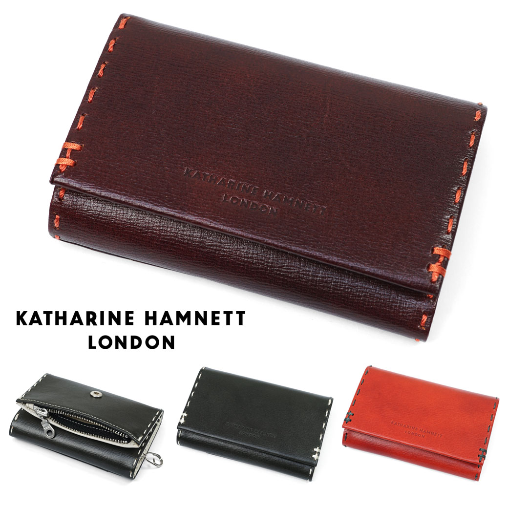 キーケース メンズ KATHARINE HAMNETT キャサリンハムネット ロンドン カラーテーラード2 ブランド 4連 キーケース パスケース カード収納 本革 レザー 財布 ブランド メンズ コインケース 小銭入れ付き 490-58701