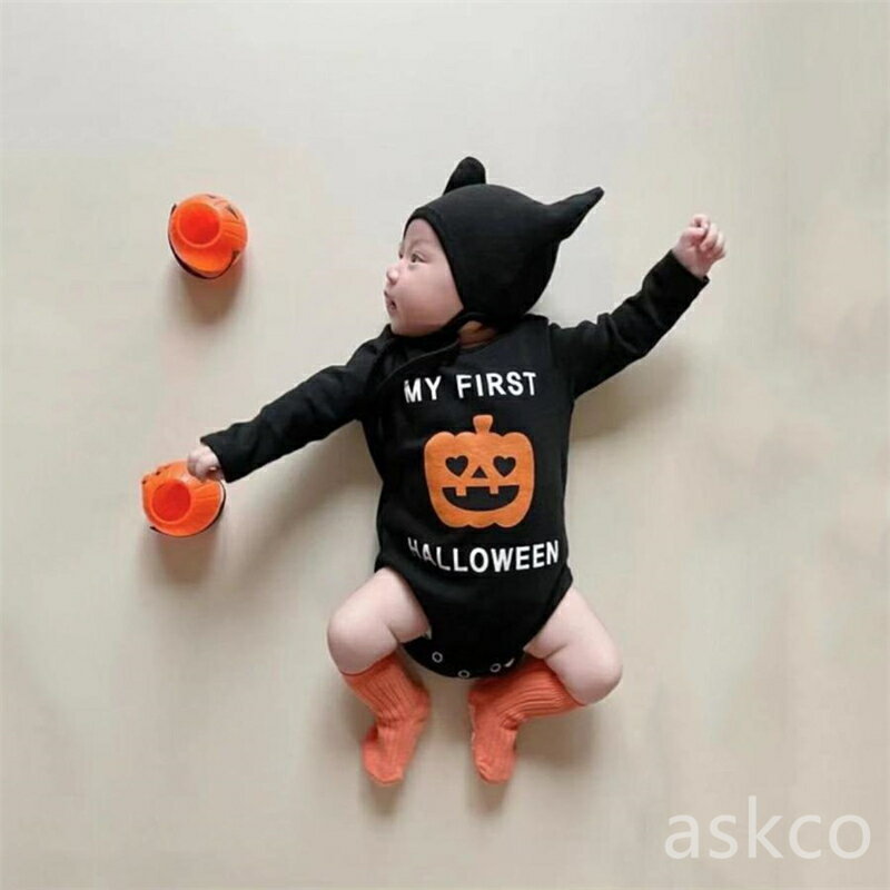 【赤字覚悟】送料無料 ベビー服 ロンパース カボチャ かぼちゃ ハロウィン 衣装 コスプレ 3点セット 男の子 女の子 帽子付き カバーオール かわいい 変装キッズ きぐるみ ベビー 赤ちゃん イベント 長袖 新生児 可愛い おしゃれ パーティー 撮影 ベビー服 着ぐるみ ins 人気