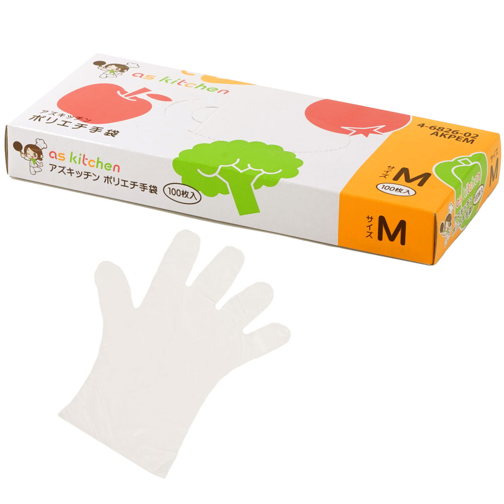 Rakuten - 【業務用】アズキッチン ポリエチ手袋 100枚入 M 業務用 厨房用品 キッチン用品 4-6826-02