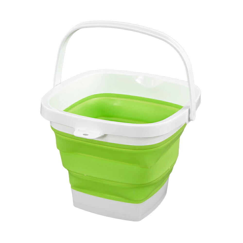 Rakuten - 【業務用】折り畳みスポットバケツ 3L 緑 業務用 厨房用品 キッチン用品 4-6870-02