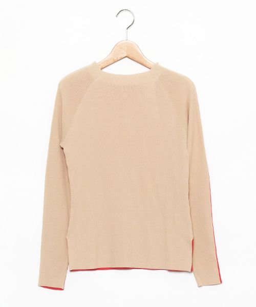 as know as バイカラーRIBPO レディース トップス ニット 長袖 プルオーバー アノネネ