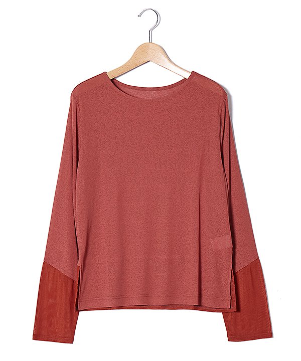 Rakuten - as know as お袖ポイントシアーT レディース トップス カットソー 長袖 プルオーバー Tシャツ ピンキー