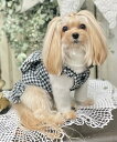 as know as 千鳥リボンビスチェ 犬 トップス ビスチェ 千鳥柄 冬 秋 犬服 トップス オシャレ かわいい デワン