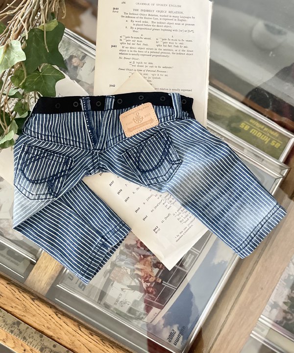 【期間限定P5倍】as know as Na刺繍ヒッコリーPT 犬 パンツ ヒッコリー コットン 犬服 ドッグウェア か..