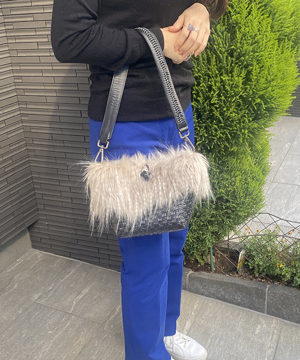 【期間限定P5倍】as know as ファーミニカゴショルダー レディース 小物 バッグ ショルダーバッグ ファー リサイクル トート ドゥバズ