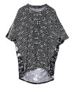 as know as ドット落書きエスパンPO レディース トップス カットソー 半袖 プルオーバー Tシャツ プルオーバー ゆったり 落ち感 ひんやり ドット プリント ハート 落書き スリット ドゥバズ