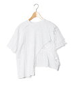 as know as ピロピロチュール切替PO レディース トップス カットソー 半袖 プルオーバー Tシャツ 切替 チュール カット 半袖 リブ アシンメトリ...