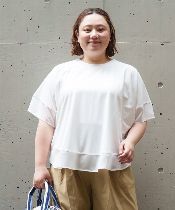 as know as 冷やして吸ってフレアPO レディース 大きいサイズ トップス カットソー 半袖 プルオーバー プルオーバー PO カット カットソー かぶり 涼しい ひんやり 切り替え フレア 接触冷感 吸水速乾 リブ 綿 コットン ポリエステル オオラカ