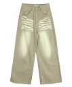 as know as パキッと加工デニム レディース ボトムス パンツ デニムパンツ ブリーチ加工 バイカラー ホワイトデニム ブラックデニム ピンキー