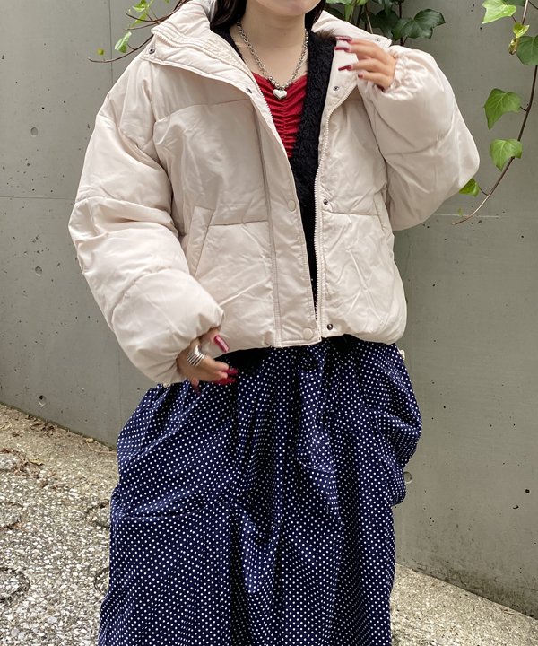 【期間限定P5倍】as know as スタンドフードFダウン レディース ジャケット ショート丈 シンプル ダウン ピンキー(4)