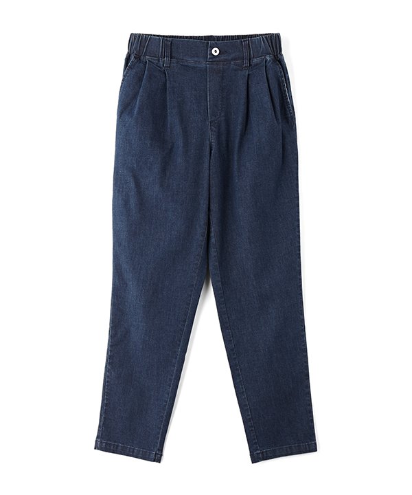 Rakuten - as know as 冷感ビヨンビヨンテーパー レディース ボトムス パンツ デニムパンツ パンツ テーパード スリム タック ウエストゴム ポケット ダーツ ドゥバズ