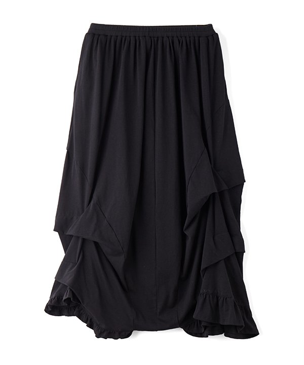 Rakuten - as know as お久しぶりのサルエルPT レディース ボトムス カットソー パンツ サルエル サルエルパンツ カット カットソー フリル ギャザー リブ ウエストゴム タック アシンメトリー パンツ 切替 ゆったり 綿 コットン ポリエステル ポリウレタン ドゥバズ