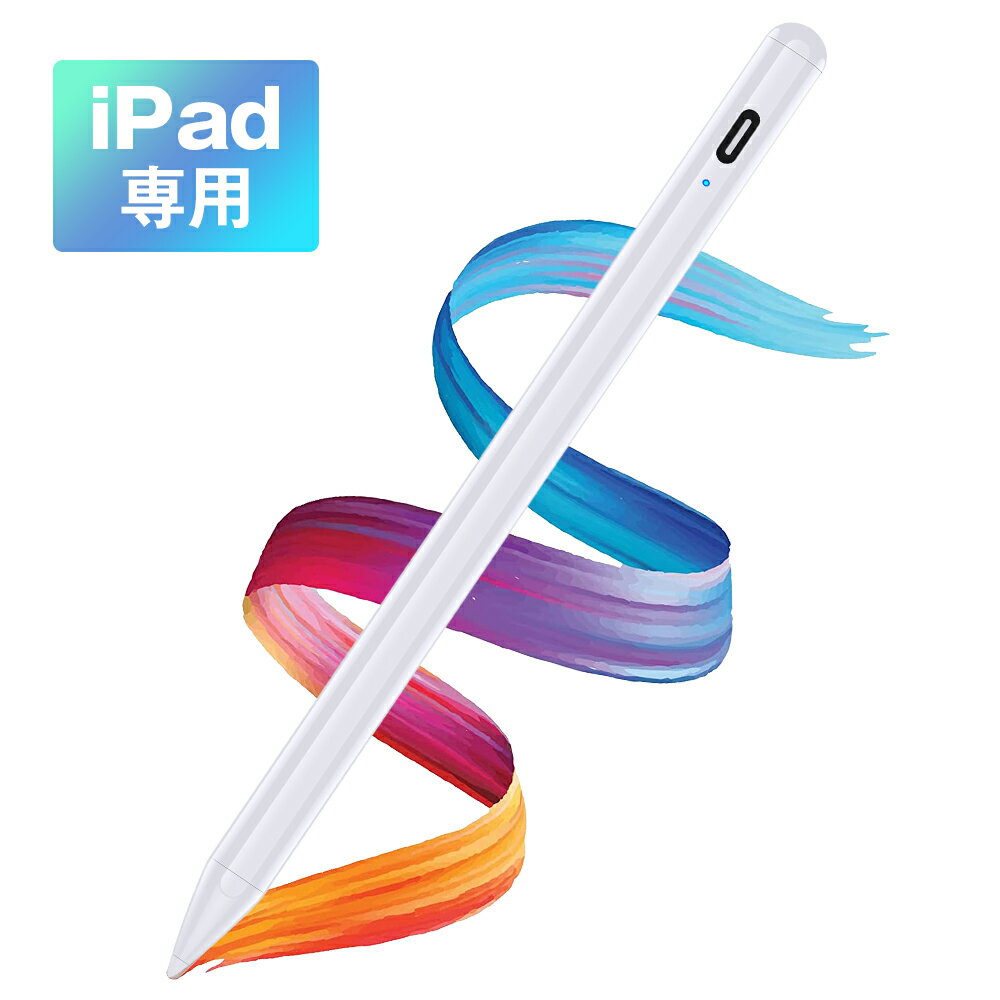 【iPad専用】 タッチペン iPad スタイラスペン ペンシル 極細 1.0mペン先 タブレット Type-C充電 iPad Pro Air4 mini5 12.9 11 10.9インチ 第8世代 第7 6 5 4 3世代 デジタルペン 磁気吸着 自動電源OFF 途切れ 遅延 誤動作防止 父の日 送料無料