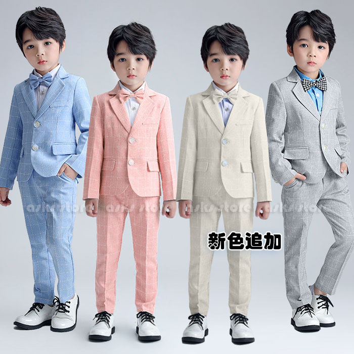 キッズ服 男の子 子供スーツ 4色展開 3点セット 4点セット ジャケット シャツ パンツ 蝶ネクタイ フォーマルスーツ 舞台衣装 入園 入学 卒業 通学 文化祭 イベント ステージ衣装 ピアノ 発表会 宴会 結婚式 チェック柄 司会者 合唱 団体服 フォーマル 式服 礼服 おしゃれ
