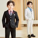 子供服 男の子 子供スーツ 5点セット 6点セット フォーマルスーツ ジャケット ベスト シャツ パンツ ネクタイ 礼服 キッズ服 入園 入学 面接 受験 結婚...