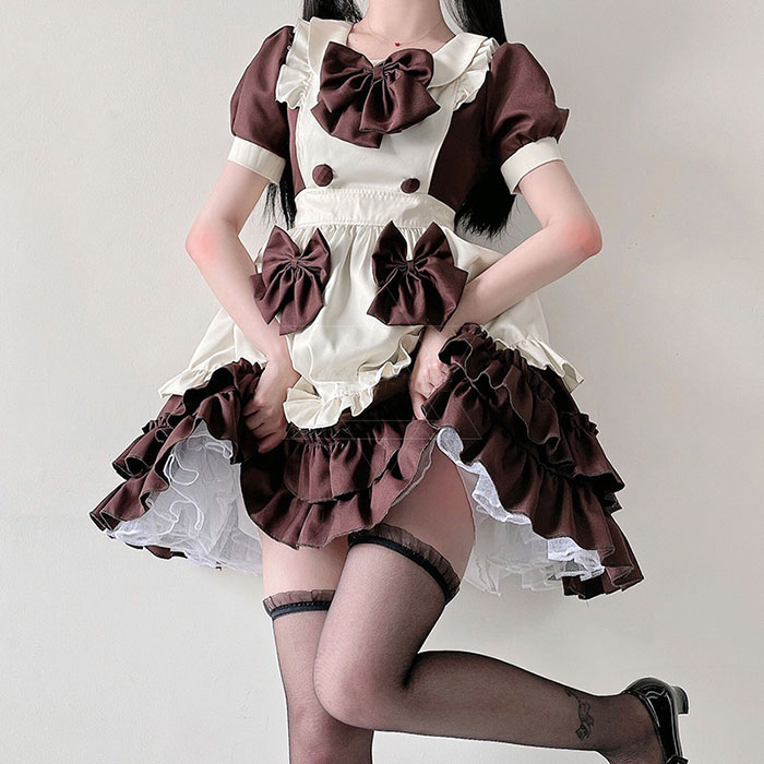 メイド服 コスプレ ハロウイン 衣装 ワンピース メイド ウェイトレス ゴスロリ レ...