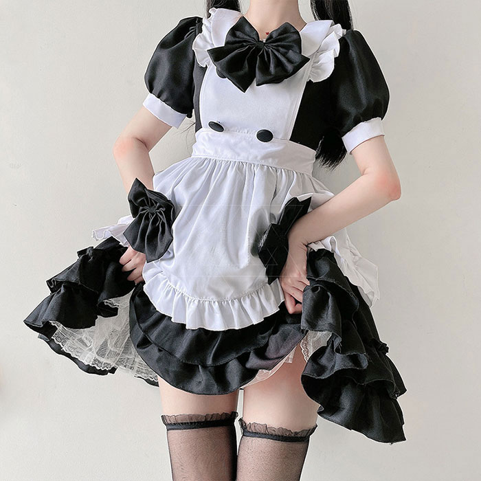メイド服 コスプレ ハロウイン 衣装 ワンピース メイド ウェイトレス ゴスロリ レ...
