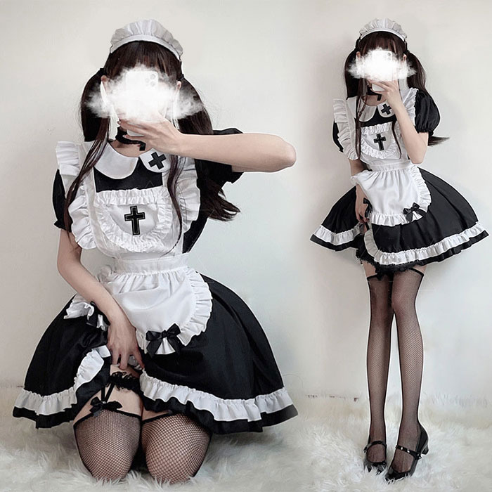 メイド服 コスプレ衣装 ロリータ服 ゴスロリ ワンピース ハロウイン コスプレ 仮装...