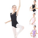 バレエレオタード 子供 バレエ用品 ノースリーブ バレエ レオタード 花柄 レース 肩フリル ダンスウェア レッスン着 練習着 可愛い 女の子 ジュニア キッズ...