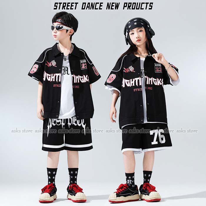 Rakuten - キッズ jazz ダンス衣装 ヒップホップ 男の子 女の子 ストリートダンス 上下セット 子供服 トップス シャツ 半袖 ショートパンツ カジュアル ユニセックス チア ジュニア 子ども服 応援団 舞台衣装 団体服 卒園式 ダンス 韓国子供 ステージ衣装 チアダンス衣装 おしゃれ