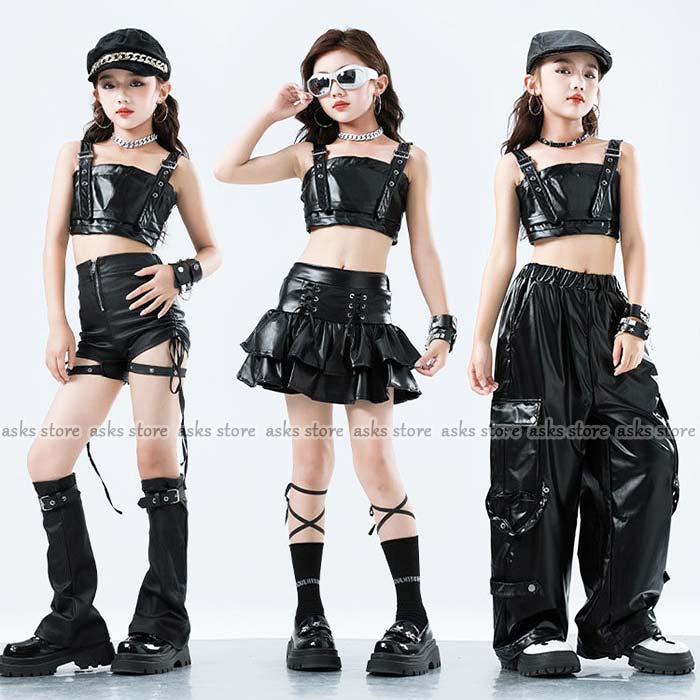 ジャズダンス衣装 子供 ストリートダンス hiphop 女の子 ジャズダンス ヒップホップ 上下セット キャミソール ミニスカート カーゴパンツ キッズ ジュニア へそ出し ショートパンツ 応援団 舞台服 発表会 JAZZ 舞台衣装 団体服 韓国風 子ども服 ステージ衣装 おしゃれ