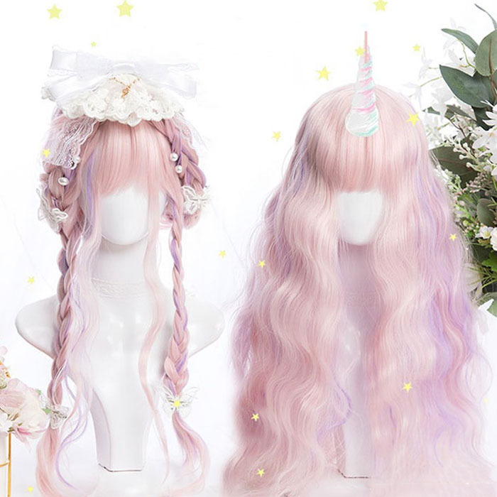 かつら ロリータ風 コスプレウィッグ グラデーション フルウィッグ ツートン ロリータ 原宿風 lolita ..