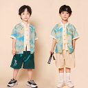 子供服 男の子 上下セット 半袖トップス ショートパンツ 中華風 チャイナボタン 入学 卒業 漢服 ステージ衣装 発表会 文化祭 合唱団服 イベント 衣装 コスプレ 幼稚園 小学生 キッズ服 ジュニア 団体お揃い 七五三 子供の日 普段 遊び 誕生日 プレゼント おしゃれ 100-180cm