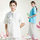 太極拳服 太極拳 ウェア トップス Tシャツ 半袖 メンズ レディース 男女兼用 武術表演服 スポーツ 練功服 綿 夏 太極拳ウェア 大人 練習着 カンフー服 ...