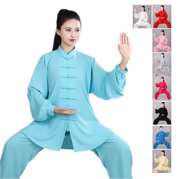 Rakuten - 太極拳ウェア 男女兼用 新作 上下セット 太極拳服 長袖 パンツ 全9色 ゆったり 大人用 訓練着 長ズボン レディース メンズ 武術服 公演服 スポーツウェア 競技着 発表会 中華武術服 太極拳専門服 試合選択太極拳 朝練 気功 練功服 演出服 文化祭 イベント 無地 大きいサイズ