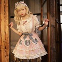 可愛いロリータ服 レディース ロリータ スカート 膝丈 フリル 半袖トップス メイド服 コスプレ 姫様 萌え萌え lolita 衣装 可愛い コスチューム 仮装 定番 ハロウイン パーティー コスプレ衣装 文化祭 誕生日会 プレゼント