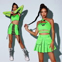 ジャズダンス セットアップ ヒップホップ ダンス衣装 韓国風 セクシー トップス ヘソ出し スカート DJ DS演出服 ストリート チアガール チアリーダー ス...