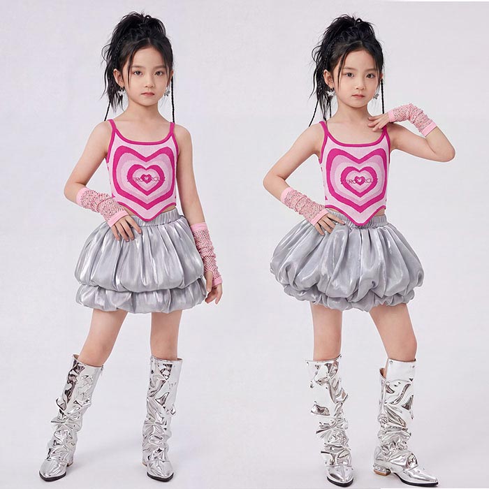 Rakuten - 子どもステージ衣装 女の子 ダンス衣装 キッズ キャミソール ミニスカート ボリューム感 ジャズダンス衣装 手袋付き 社交ダンス 韓国子供 合唱団体服 チアダンス 発表会 コスチューム チアガール 衣装 ジュニア 女の子 体育祭 文化祭 学園祭 舞台 演出服 体操服 おしゃれ